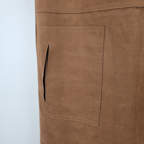DEX | Faux Brown Suede Dress Size Small - Picture 7 of 9
